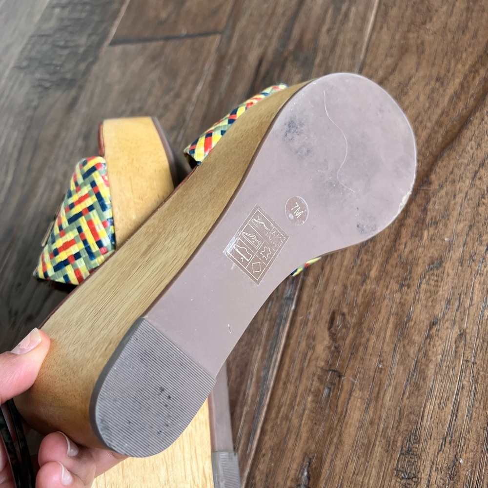 Tory Burch Multicolor Woven Platform Sandals - Picture 7 of 8